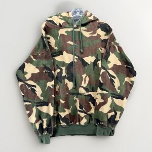 Jon Lauren Hoodie Sweatshirt Camo Pattern Woodland Camouflage Mens XXL Pullover